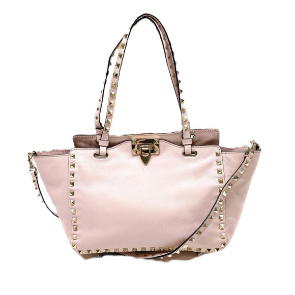 Valentino Garavani Handbags - Valentino Garavani Vitello Rockstud Tote - Water Rose